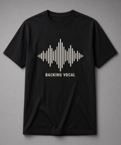 Backing Vocal Sound Wave Unisex T-Shirt in black with symmetrical sound wave graphic