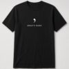 Breath Mark Minimalist Music Unisex T-Shirt in black with music notation breath mark symbol