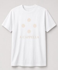 A Cappella Minimalist Vocal Unisex T-Shirt in white with four-dot vocal quartet graphic