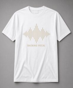 Backing Vocal Sound Wave Unisex T-Shirt in white with symmetrical sound wave graphic