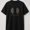 Between Tracks Vinyl Groove Unisex T-Shirt in black with cream-to-gold vinyl groove lines